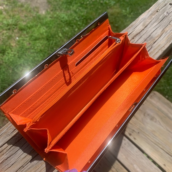 NWT APT9 Orange Snake skin Wallet+ Card Holder - Picture 7 of 14